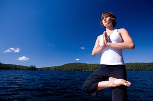 woman doing yoga pose