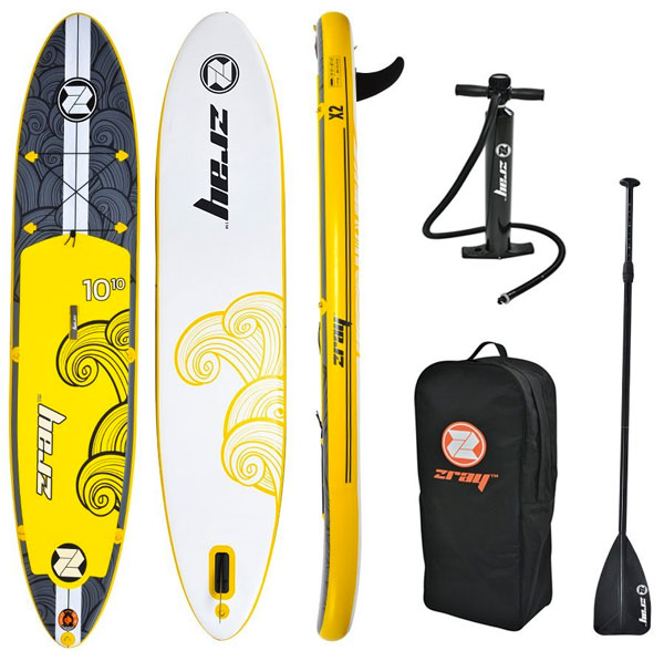 Z Ray Paddle Board Package with Inflatable SUP, Pump, Paddle and Backpack