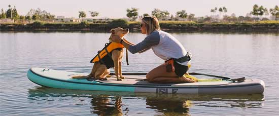 Paddleboarding with Dog on a 10'6" Inflatable SUP