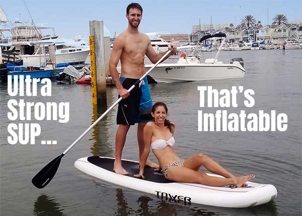Tower Inflatable Paddle Board - Strong Enough to Support 2 People, Durable Enough You Can Drive Over it with a Car, Yet Cheaper than Most Hard Stand Up Boards