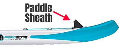 Paddle Sheath on Bow of Bote Fishing SUP