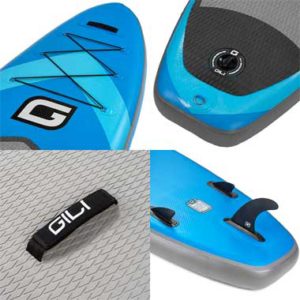 Gili iSUP Features: Grab Handle, Bungee Straps, Tracking Fin and D-Ring