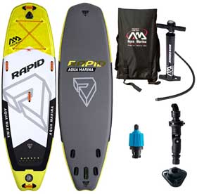 Rapid River Inflatable Surfing SUP with Backpack, Air Pump