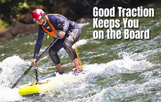 SUP Traction Deck Pad for Surfing River Rapids Without Falling Off Your Board