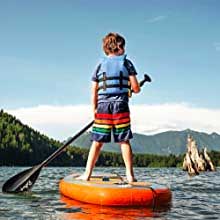 Retrospec Kids Inflatable SUP with Comfortable, No-Slip Deck Pad and Wide Stable Surface for Standing