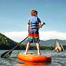 Retrospec Kids Inflatable SUP with Comfortable, No-Slip Deck Pad and Wide Stable Surface for Standing