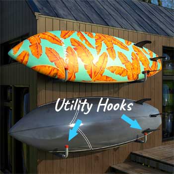 Affordable 12 inch Utility Hooks to Hang Paddleboards on Wall